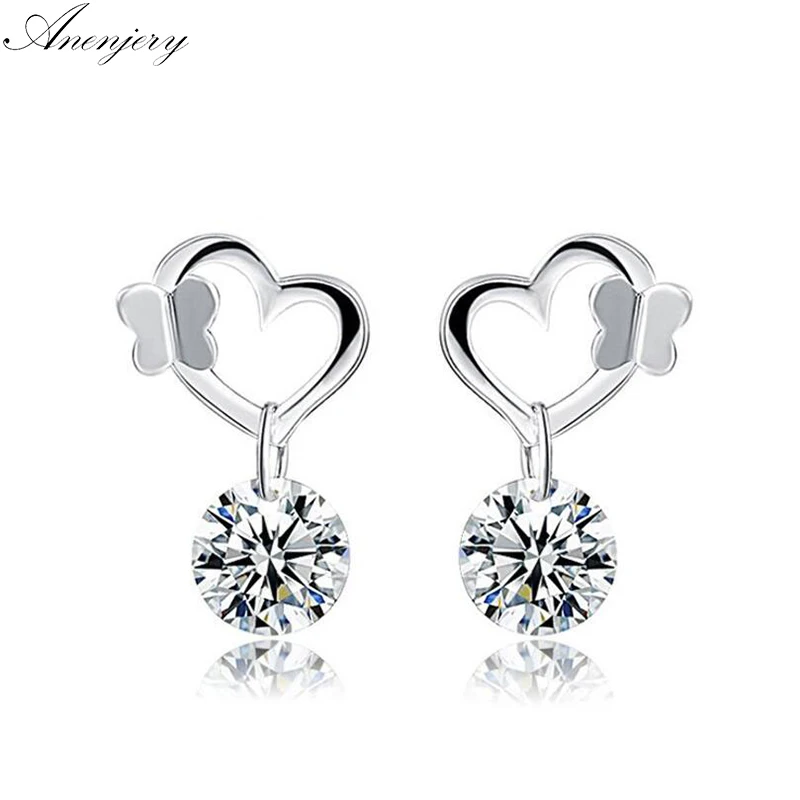 The Kiss Dazzling Crystal Stud 925 Sterling Silver Earrings