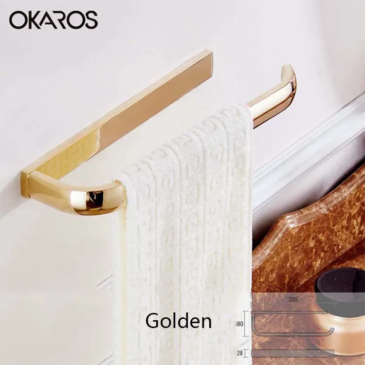 OKAROS кольцо для полотенца бар туалетное полотенце стойка держатель твердая латунь черный/хром/золото/розовое золото/Античные аксессуары для ванной комнаты - Цвет: Golden