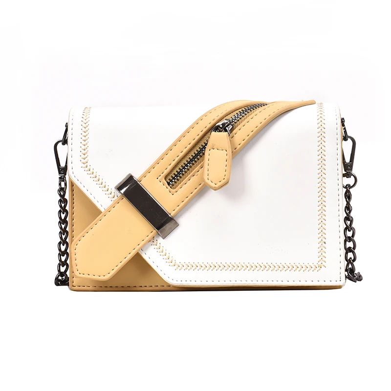 

2019 new mini bag women fashion ins ultra fire retro wide shoulder strap messenger bag with simple style Crossbody Bags