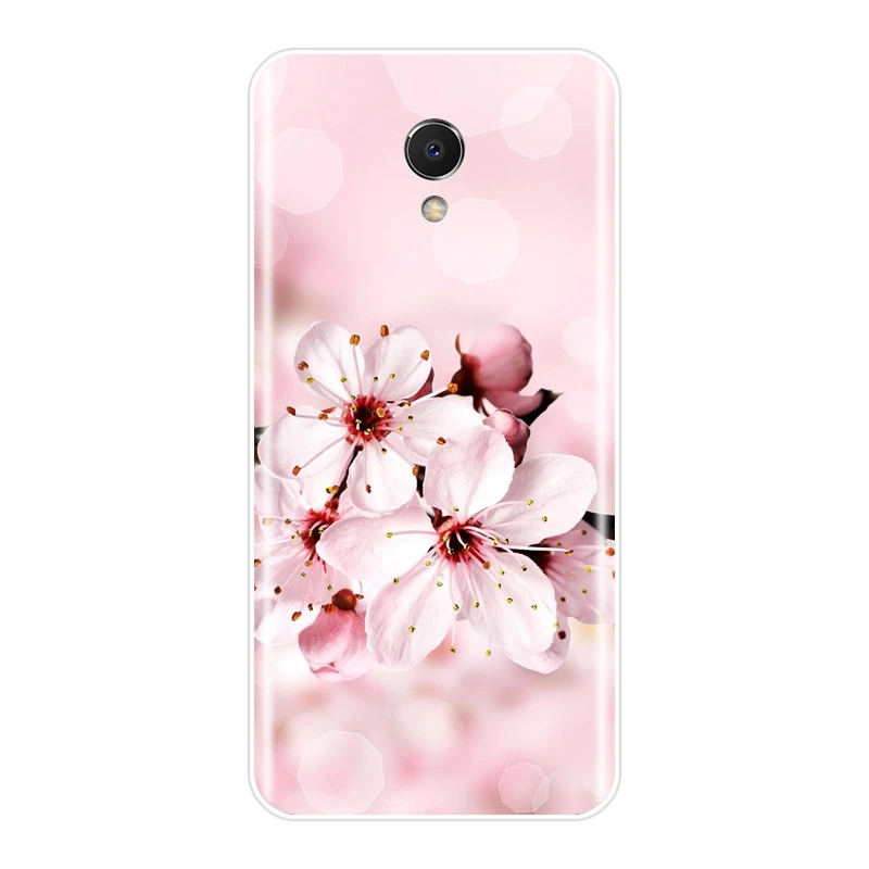 Задняя крышка с розовым цветком Sakura Girl для Meizu M2 M3 M5 M6 Note мягкий силиконовый чехол