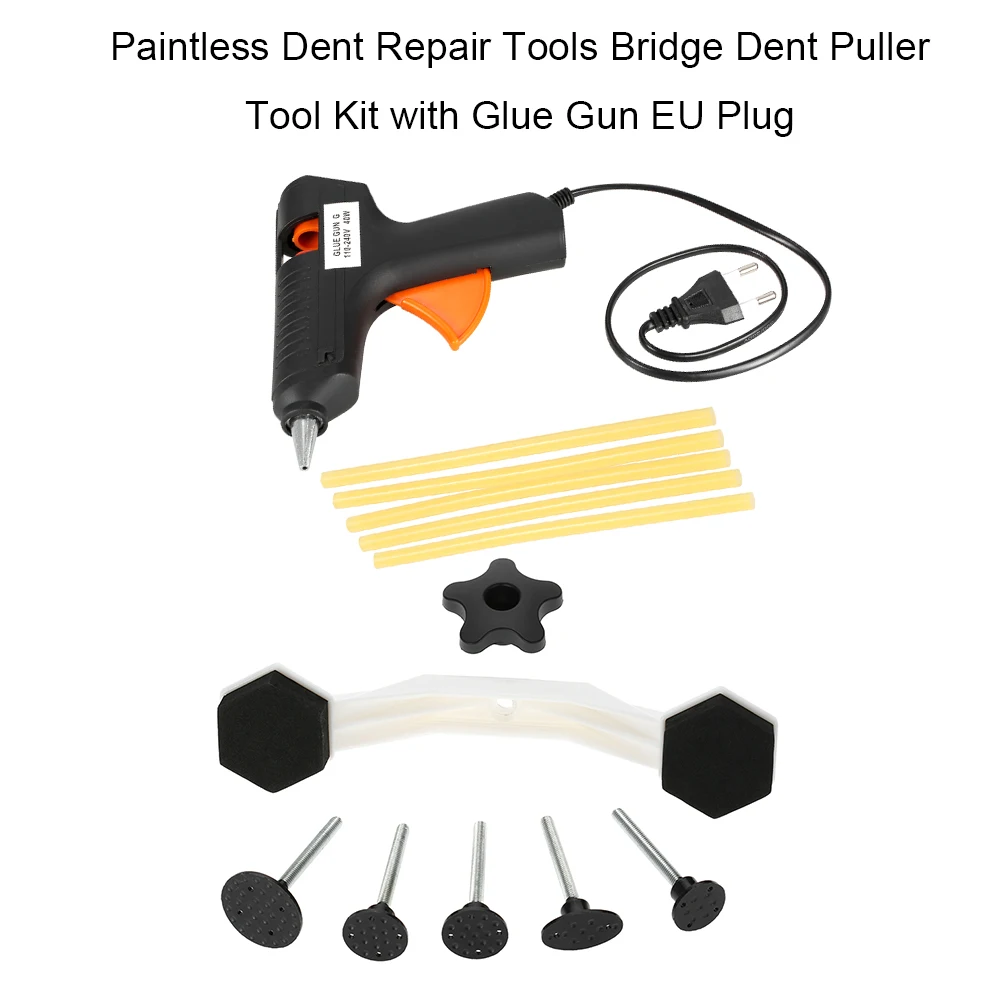 Pops-a-dent Car Body Dent Repair Tool Kit   DIY Puller Bridge Glue Gun Stick set