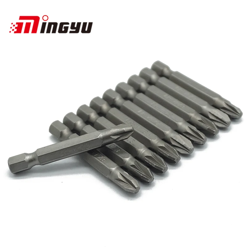 10pcs 50mm PZ3 Steel Cross Head Group 50mm Screwdriver Set Bits Screw Driver Screwdrivers Kit