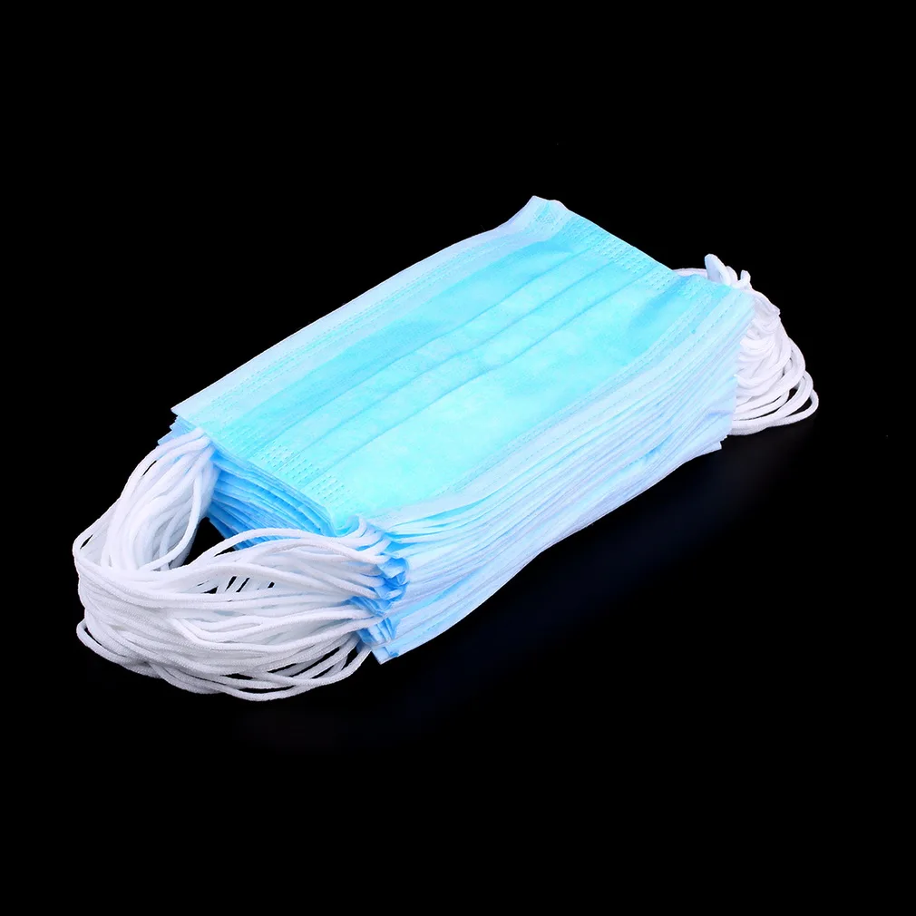 50 Pcs Disposable Medical Dustproof Surgical Face Mouth Masks Anti PM2.5Anti Influenza Breathing Safety Masks Face CareElastic