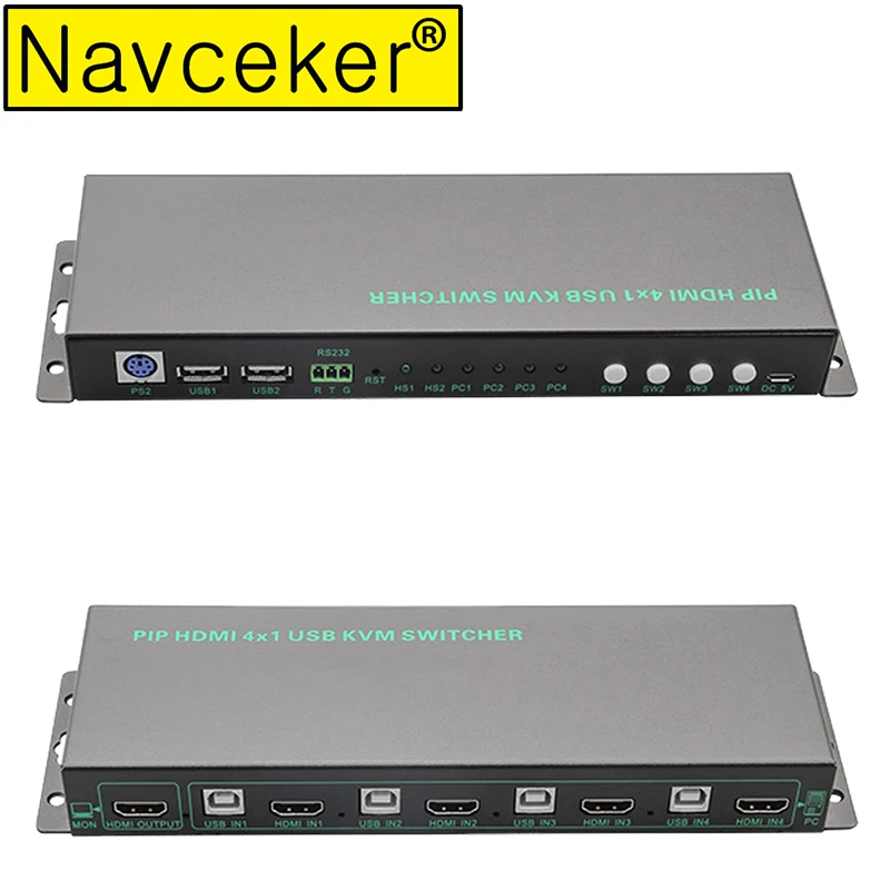 Коммутатор Navceker USB HDMI KVM 4 порта Поддержка 3840*2160/4K * 2K PIP дополнительный 2 0 много