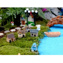 1 комплект 4 Миниатюрный Кукольный дом бонсай ремесло Сказочный Сад стеклянная ваза соломенная хижина Декор