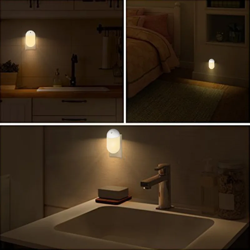 Smuxi AC 100-240 В светодиодный PIR датчик движения, умный ночной Светильник для ванной комнаты, Домашний Светильник, лампа, лампа для США, Великобритании, ЕС, штепсельная вилка, теплый белый