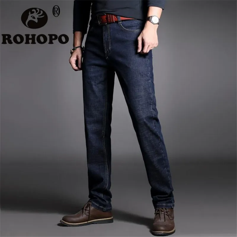 

Autumn Warm Jeans Men Denim Cotton Trousers Cowboy Full Length Casual Water Washed Slim Jeans Men Male Sportswear Out door Jeans