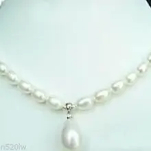 Натуральная женская 7-9 мм белая культурная жемчужина акоя& ракушка кулон ожерелье 17," кварцевый тонкий 925 Серебряные часы Крылья Женщины королева