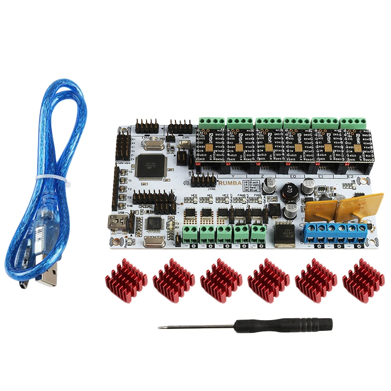 

3D Printer Accessories Rumba Motherboard + Tmc2130V1.0X6 Marlin Firmware Compatible Cnc Engraving Machine