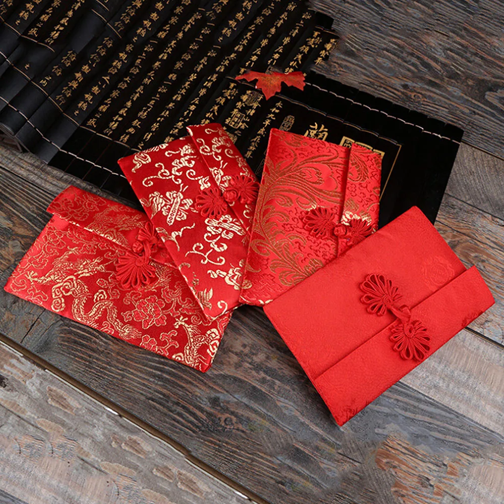 

6pcs/set Fu red envelope big size lucky money bag housewarming wedding chinese new Year gift money packet child red pocket