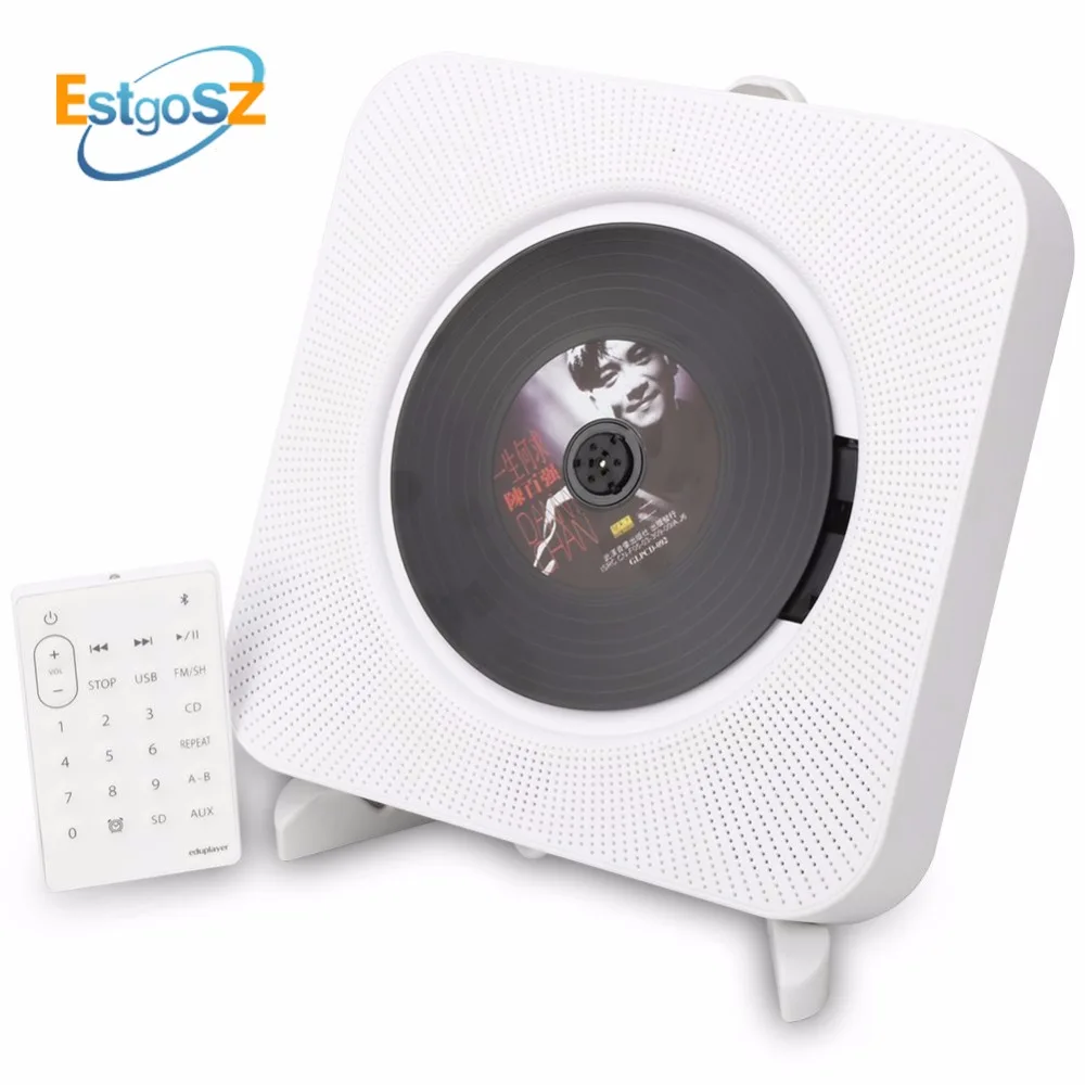 Comprar KECAG EStgoSZ reproductor de CD montable en la pared Bluetooth caja de Audio portátil para el hogar con Control remoto Radio FM altavoces HiFi integrados MP3