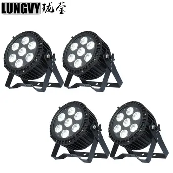 

Free Shipping 4pcs/Lot 7*18W 6in1 RGBWA UV Outdoor Led Par Cans 7x18 DMX Led Par Stage Lighting