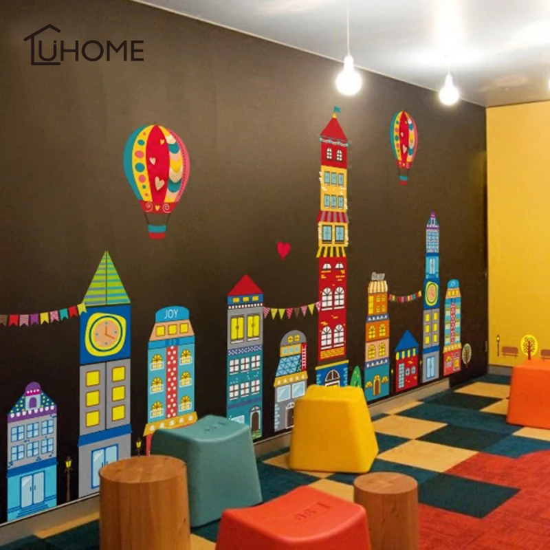 Kaufen Diy Big Burg Wohnkultur Wand Aufkleber für Kinder Zimmer kinder Schlafzimmer Aufkleber Wandbild Kunst Kindergarten Dekoration Kind Geschenk