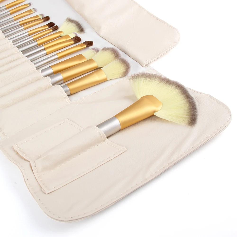 24 pcsset Professional Makeup Brushes Eyeshadow Lip Concealer Powder Foundation Brush Set Kit Cosmetic Tool with Leather Case (6)