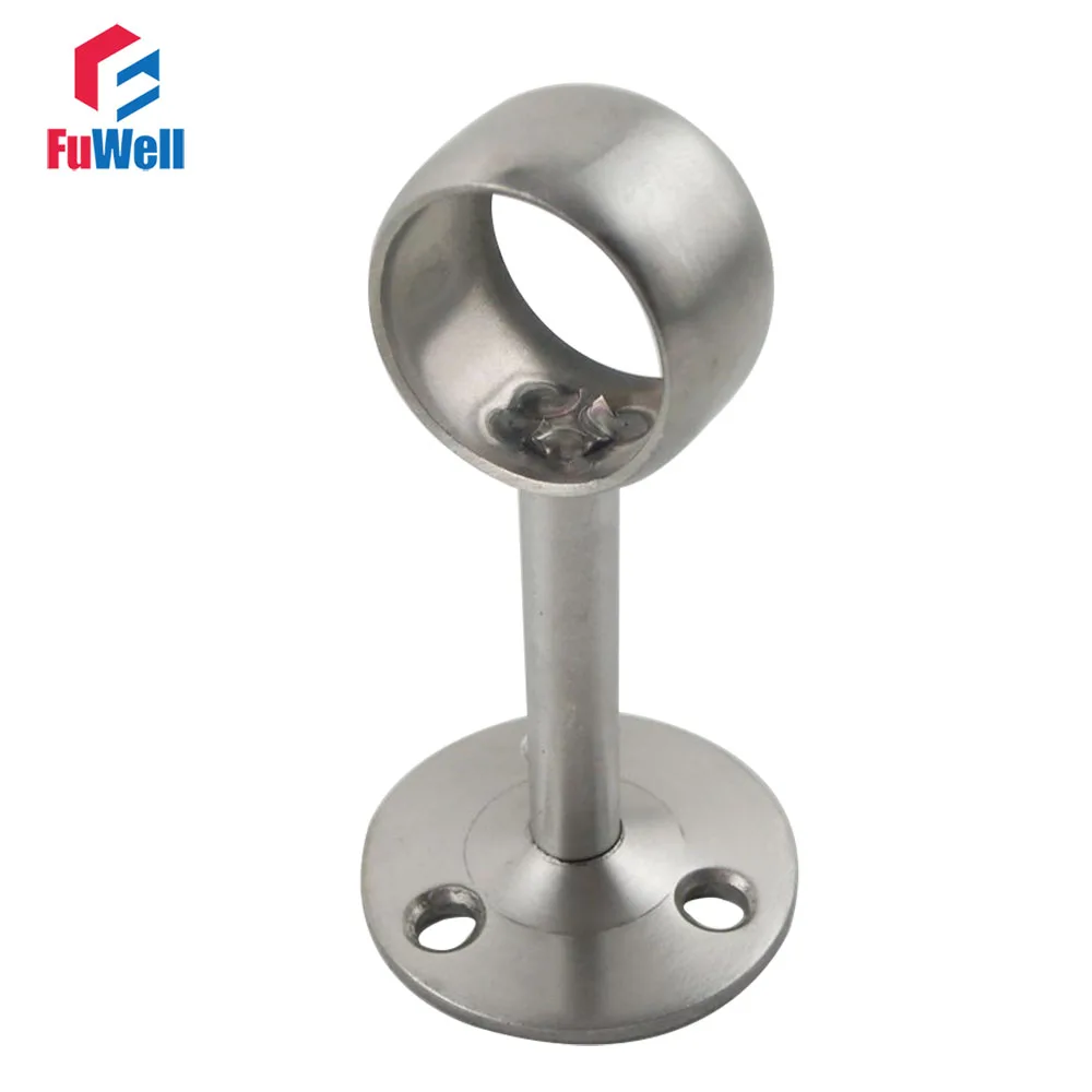 

4pcs 25mm Diameter Flange Bracket 85mm Length Stainless Steel Flange Seat Wardrobe Closet Rod Hanger Pipe Bracket