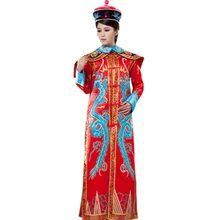 Новые женские вышитые династии Цин принцесса Костюмы и китайской древней queen костюм драматургического Костюмы один размер