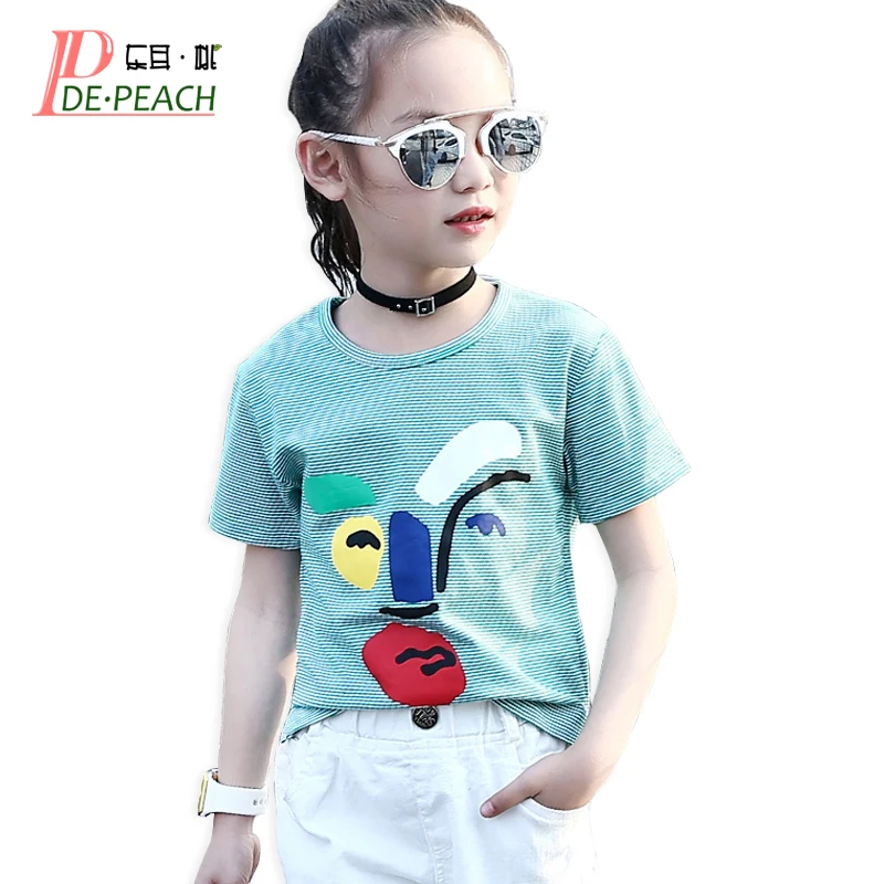 Buy Girl Patchwork T shirt Summer Cotton Stripe Girl
