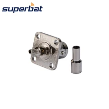 Superbat 5 шт. BNC обжимной разъем панели 4 отверстия фланцевое крепление разъем для кабель RG174, RG178, RG316, LMR100