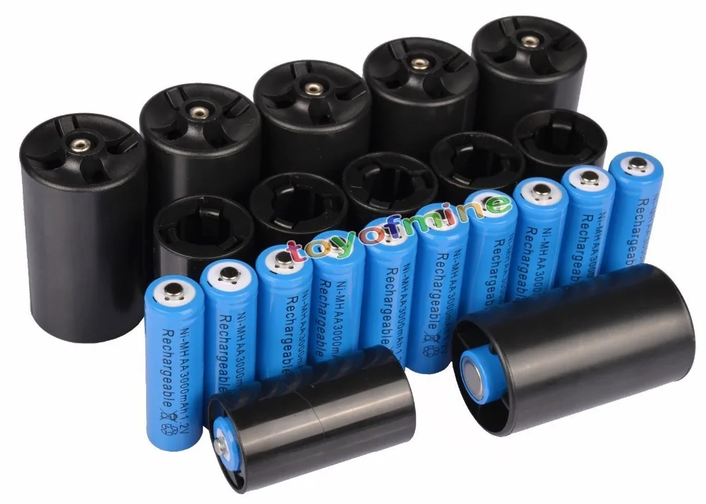 12x AA 3000mAh Ni-MH аккумуляторная батарея+ 6C/6D батарея адаптер конвертер желтый/синий/зеленый/фиолетовый