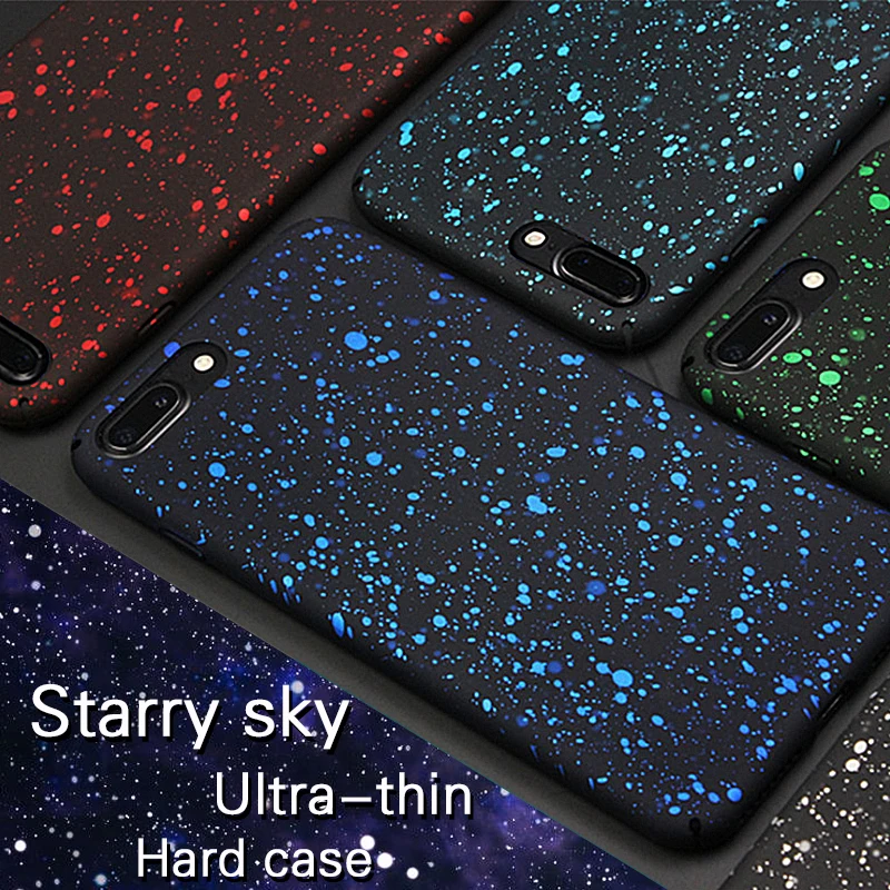 

New Frosted 3D Starry sky capa For iPhone 7 case Wave point Ultra-thin Phone cases For iPhone 8 7 Plus PC Hard Cover 8 Plus case