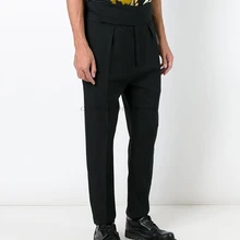 27-44 Новинка мужская одежда GD стилист волос подиума моды уличные тонкие простые повседневные брюки плюс размер певицы костюмы