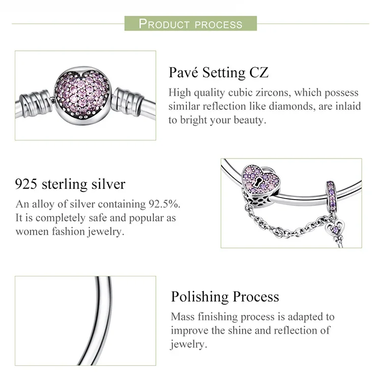 WOSTU,, модный 925 пробы серебряный браслет в форме сердца с бусинами, очаровательные браслеты и браслеты для женщин, сверкающие уникальные ювелирные изделия, подарок FIB820