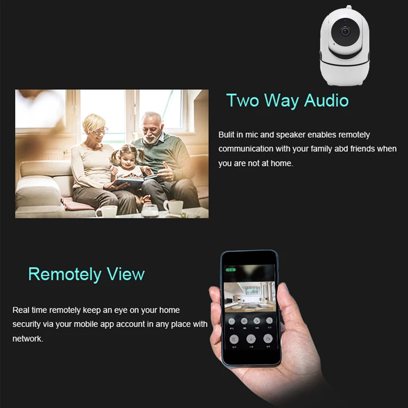  DAYTECH Wireless Security IP Camera Mini WiFi Camera Auto Motion tracking 720P/1080P Audio Cloud CC - 33032625269