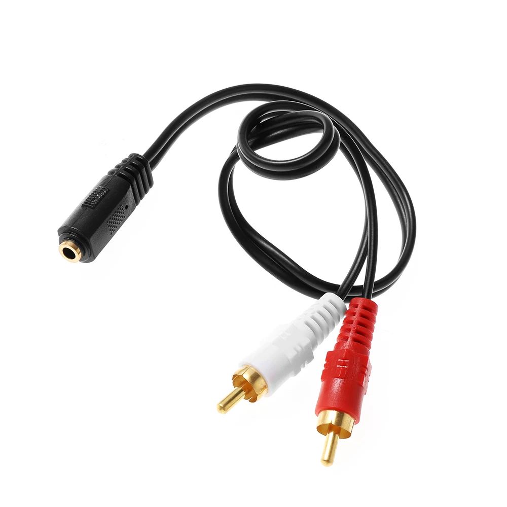 

1Pcs Universal 3.5mm Extension Cable Female to 2 Male RCA Jack Adapter Y Cable Extention Cable Home Improvement