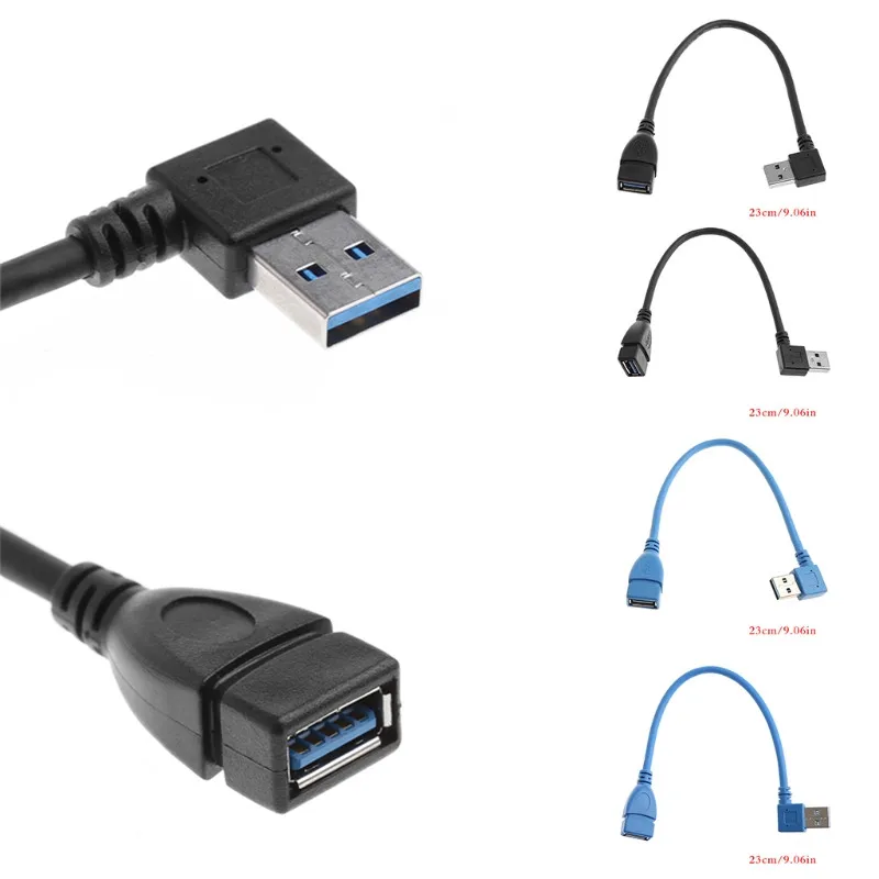 1 шт. USB 3 0 правый/левый угол 90 градусов удлинитель адаптер Папа-мама шнур кабели