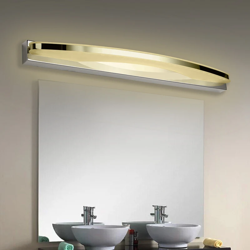 Modern Simple Stainless Steel Acrylic Lamp LED Mirror Headlight Waterproof Moisture Proof Bathroom/