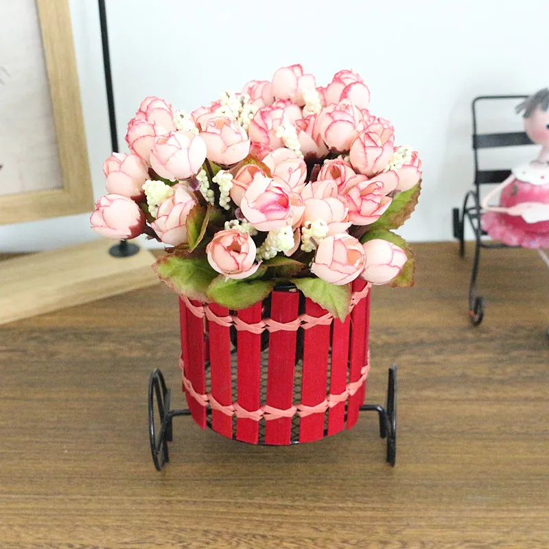 Flone Artificial Flower Set Simulated Flower Car Bicycle Flower Set Bouquets Wedding Home Indoor Household Decor Silk Flower  (7)