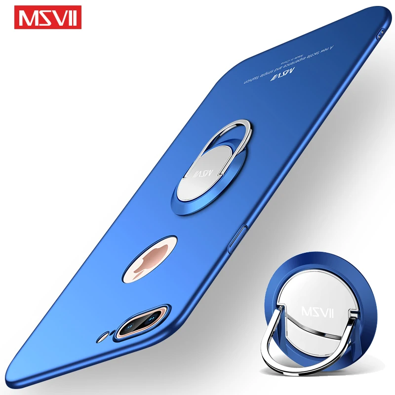 

MSVII Cover For iPhone 8 Plus Case Luxury Matte Coque For Apple iPhone 7 Plus Case Metal Car Holder Cover For iPhone8 Plus Cases