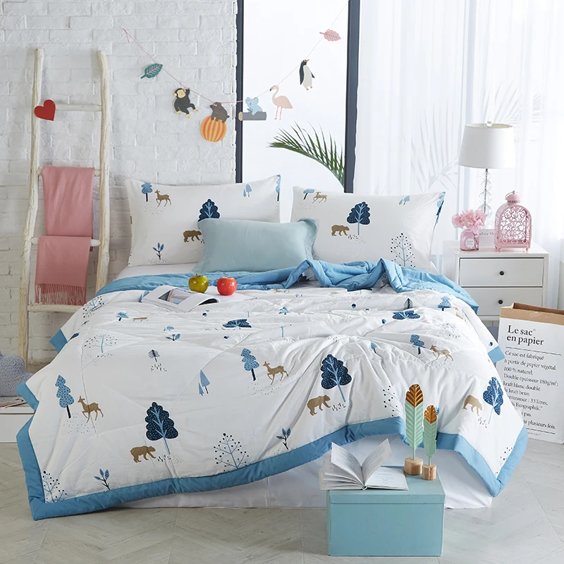 

Trees Animals Quilting Summer Comforter Quilt Stitching Polyester Fabric Polyester Filler Twin Full Queen Air-Condition