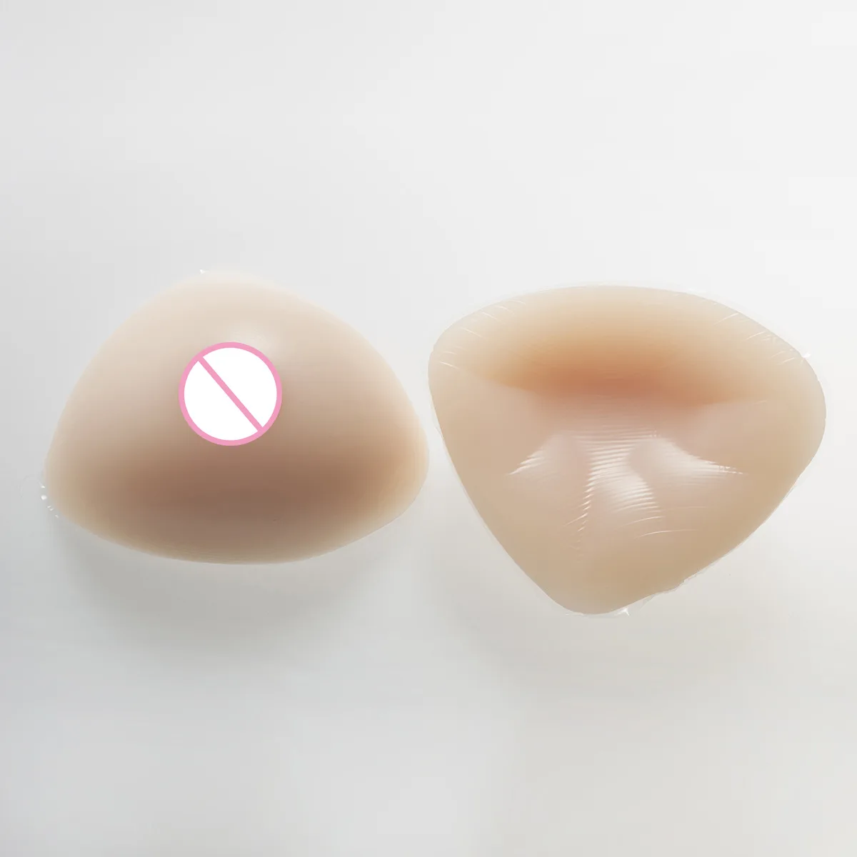 

Triangle Concave Surface Silicone Fake Breast Forms Postoperative Breast Form Female Enhancer Chest Size Self Adhesive Optional