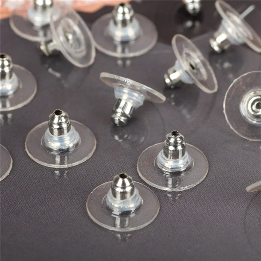 

50pc/lot Metal Silver Gold Round Butterfly Studs Earrings Back Stoppers Plug Bullet Block Posts Bead Cluth Backs Cap accessories