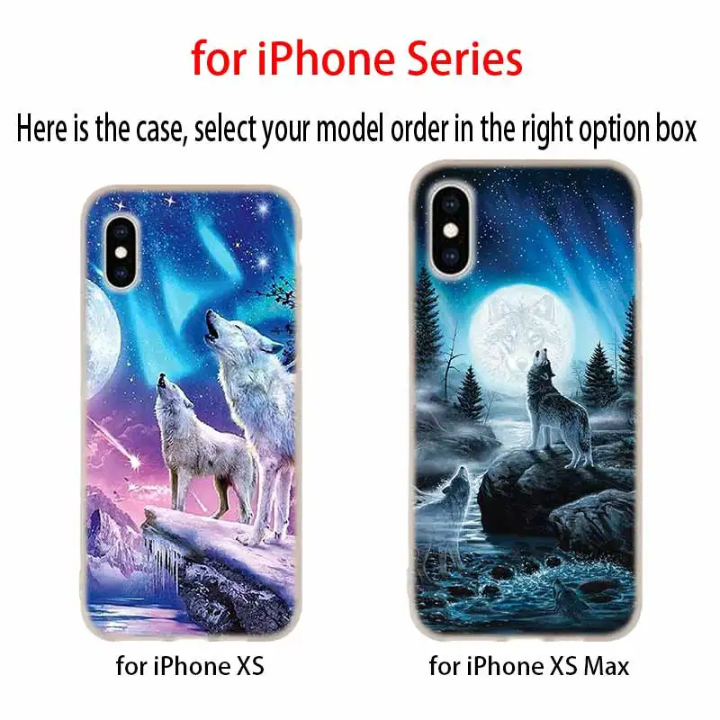 Чехлы для телефонов силиконовый мягкий чехол iPhone 11 Pro X XS Max XR 6 6S 7 8 Plus 5 4S SE howling wolf