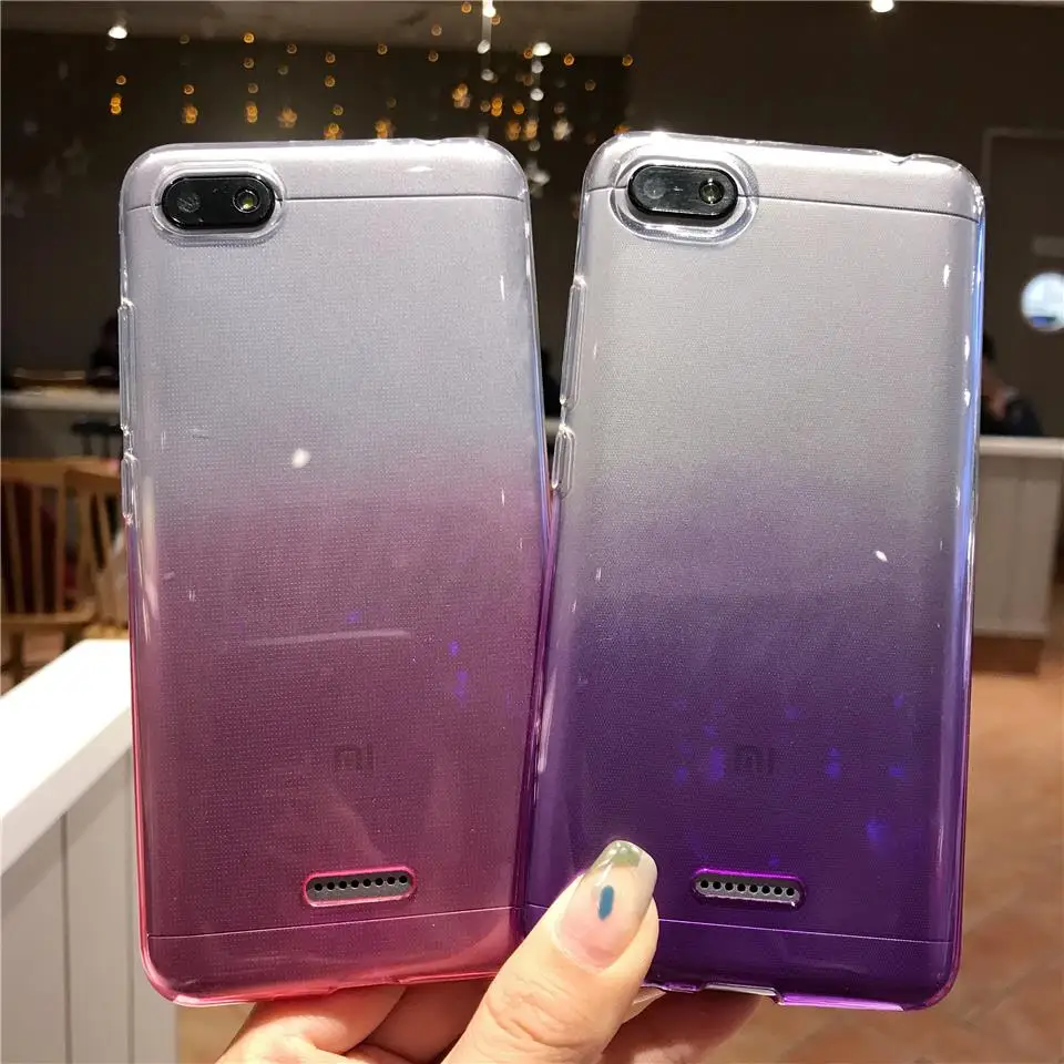 Градиентный чехол для XiaoMi RedMi 6A ТПУ силиконовый защитный мягкие чехлы телефонов 5A