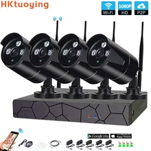 4CH 1080P HD Беспроводной NVR Kit P2P 1080P внутренний наружный IR Ночное Видение безопасности 2.0MP IP Камера WI-FI CCTV Системы