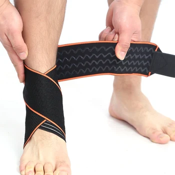 1Pcs Veiligheid Verstelbare Elastische Enkelbrace Band Guard Enkel Ondersteuning Gym Running Bescherming Zwarte Voet Bandage