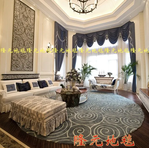 Последний европейский модный ковер, круглый ковер для гостиной, спальни, акриловые ковры в серую полоску