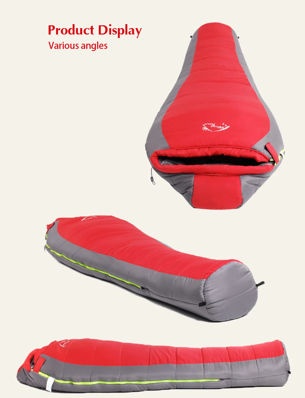 Windtour Winter Warm Cotton Sleeping Bag for Camping