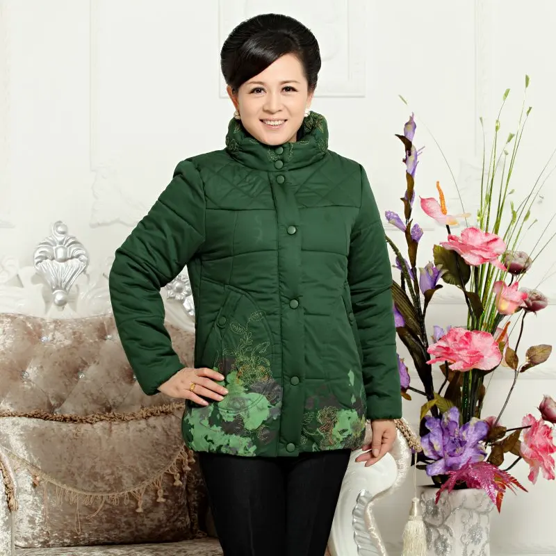 Snow Wear winter female old women mother clothing winter wadded jacket cotton padded jacket plus