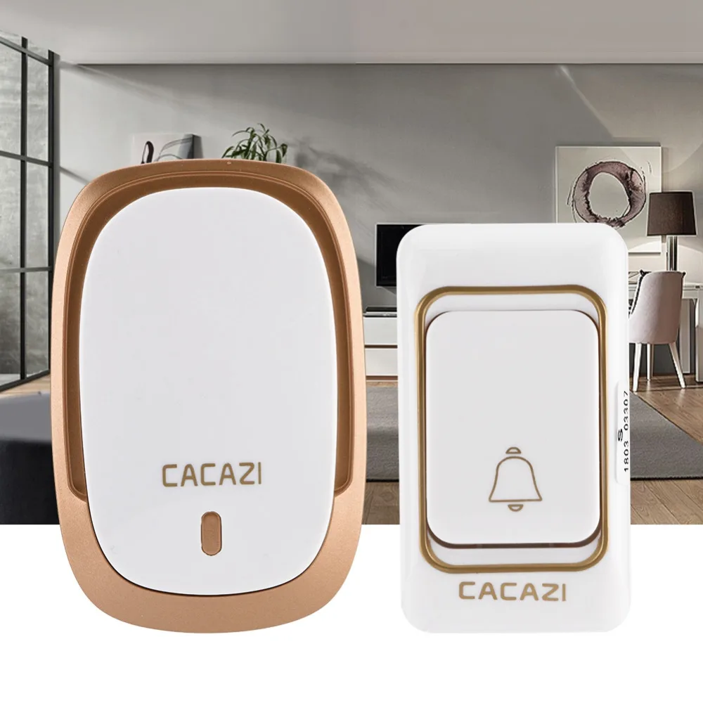 CACAZI K01 беспроводной дверной звонок LED Умный дом Водонепроницаемый 200 м Диапазон