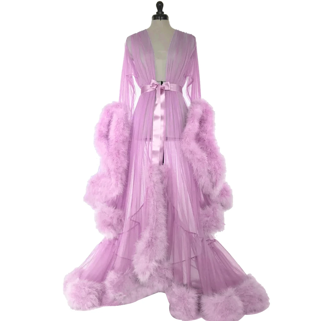 fluffy maxi robe
