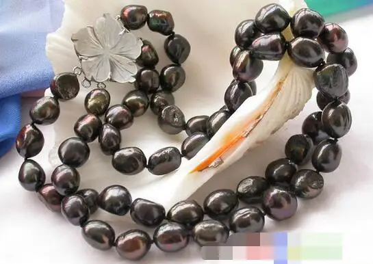 

song voge gem nanJ2191 2row black baroque freshwater cultured pearl necklace
