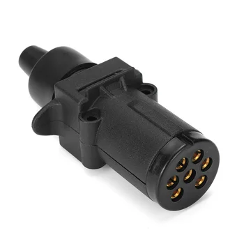 

7 Pin Female Trailer Connector Adaptor Round Base Trailer Plug Power Cord 12V Durable Waterproof Truck Car Accessories (AU Plug)