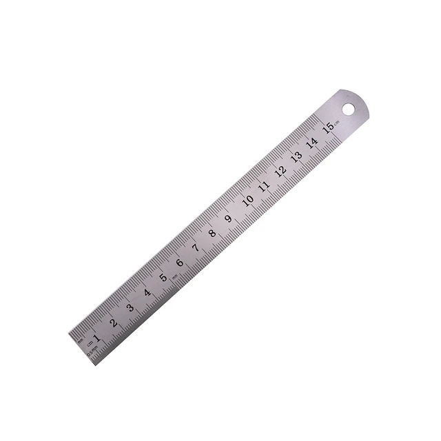 2 Pcs 15cm 6 Inch Stainless Steel Metal Straight Ruler Precision Double  Sided Learning Office Stationery Drafting Supplies