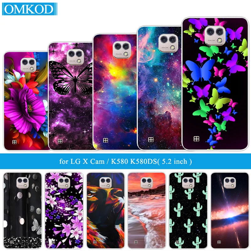 5.2&quot For LG X cam Phone Case Luxury Butterfly Fundas for Cam K580 K580DS Coque Soft Silicone Lg x Cases Back Covers | Мобильные