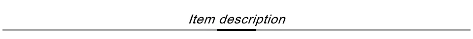 item description