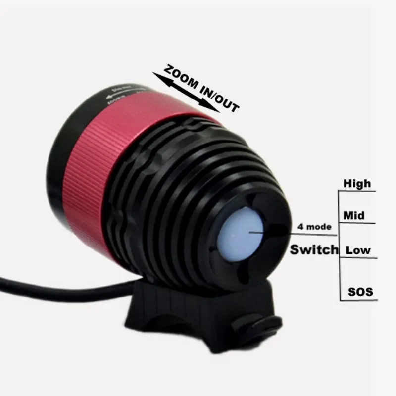 Sale WasaFire XM-L U2 2000lm bicycle light LED bike lights Cycling Frontlight Headlamp +6400mAh battery Headlight Flashlight Lamps 10